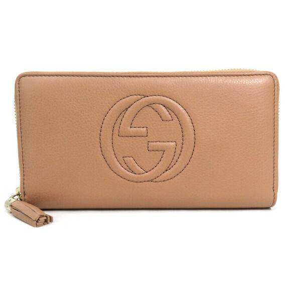 Gucci Handbags - Gucci Soho Zip Around Long Wallet Beige Leather